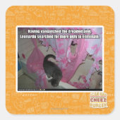 恐ろしいピンク色に消えた スクエアシール (正面)