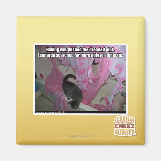 恐ろしいピンク色に消えた マグネット (正面)