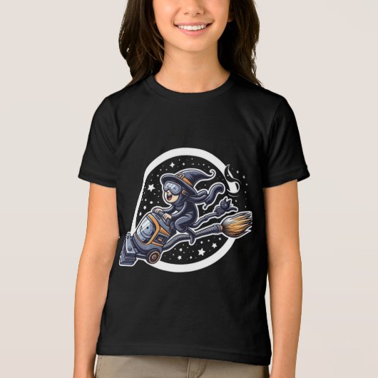 恐ろしいフライト：魔女のハロウィーンのテックトランス トライブレンドＴシャツ (正面)