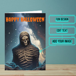恐ろしいミイラのハロウィーン カード