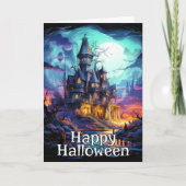 恐ろしい不気味ハ幽霊のよく出るウス |ハッピーハローウィン カード (正面)