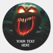 恐ろしい叫び声のカボチャ ラウンドシール (正面)