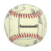 恐ろしい叫び声の顔がデザイン笑わされる中 野球ボール (裏面)