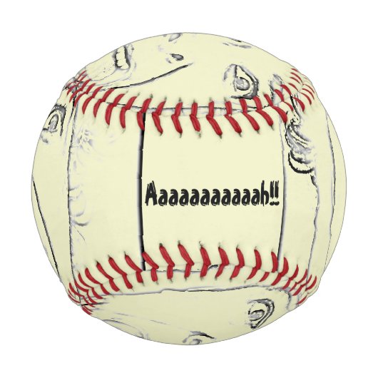 恐ろしい叫び声の顔がデザイン笑わされる中 野球ボール (裏面)