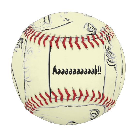 恐ろしい叫び声の顔がデザイン笑わされる中 野球ボール (正面)