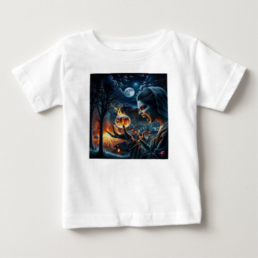 恐ろしい夜と魔女 ベビーTシャツ (正面)