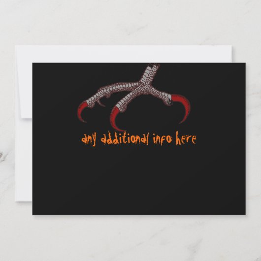 恐ろしい大げさなハロウの招待 招待状 (裏面)