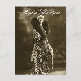 恐ろしい帽子とコートの新年 シーズンポストカード