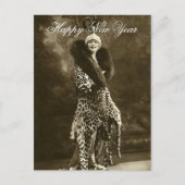 恐ろしい帽子とコートの新年 シーズンポストカード (正面)