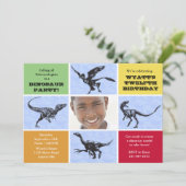 恐ろしい恐竜の写真の誕生日のパーティの招待状 招待状 (スタンド正面)