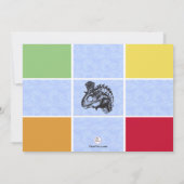 恐ろしい恐竜の写真の誕生日のパーティの招待状 招待状 (裏面)