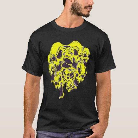 恐ろしい悲鳴の統合されたスカル最高ののグラフィック Tシャツ (正面)