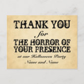 恐ろしい目に遭わされろ。ハローウィンパーティ ポストカード (正面)