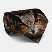 恐ろしい目をしたウフクロウ ネクタイ (ロール)