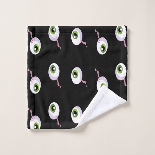 恐ろしい目玉が黒 ウォッシュタオル (ウォッシュタオル)