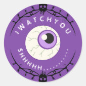 恐ろしい紫色のアイハロウィーン ラウンドシール (正面)