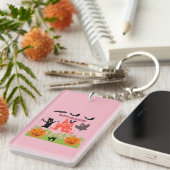 恐ろしい緑の手が土の中から現れる様子 キーホルダー (正面右)