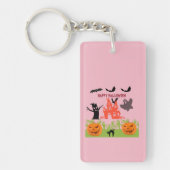 恐ろしい緑の手が土の中から現れる様子 キーホルダー (正面)