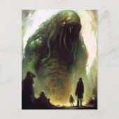 恐ろしい緑の生き物ホラーアートポストカード ポストカード (正面)