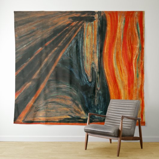 恐ろしい苦悩絵画のハロウィーンの自撮り撮り背景 タペストリー (インサイチュ(横))