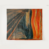 恐ろしい苦悩絵画のハロウィーンの自撮り撮り背景 タペストリー (正面(横))