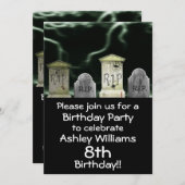 恐ろしい誕生日パーティーの招待 招待状 (正面/裏面)