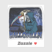 恐ろしい闇の夜ハロウィーンの邪悪なスケルトン シール (シート)