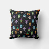 恐ろしい顔を作るハロウィーンの怪物 クッション (裏面)