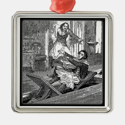 恐ろしいSweeneyのタッド理容師の椅子ペニー メタルオーナメント (正面)