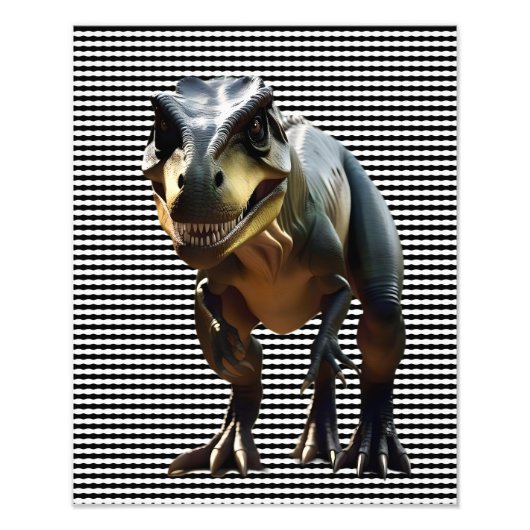 恐ろしいTレックス恐竜を見て フォトプリント            (正面)