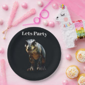 恐ろしいTレックス恐竜を見て ペーパープレート (パーティー)