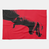 恐ろしいTレックス恐竜グラフィックイラストレーション キッチンタオル (横)