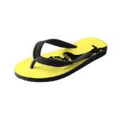 恐ろしいTレックス恐竜グラフィック キッズビーチサンダル (アングル)