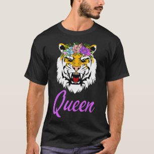 恐ろしくカッコいい虎の女王タイガーは女王である Tシャツ