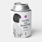 恐ろしく不思議な作りのかわいい女の子クリスチャン 缶クーラー (缶裏面)