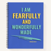 恐ろしく作られたキリスト教徒の詩篇139 ノートブック (正面)