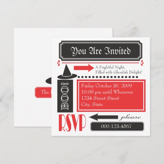 恐ろしく楽しい 招待状 (正面/裏面)