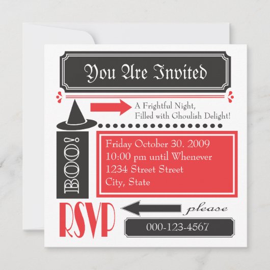 恐ろしく楽しい 招待状 (正面)