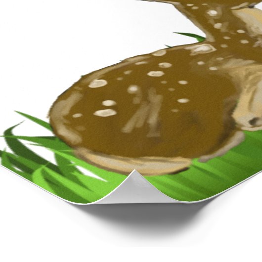 恐ろしく素晴らしく作られたベビー鹿ウッドランド ポスター (角)