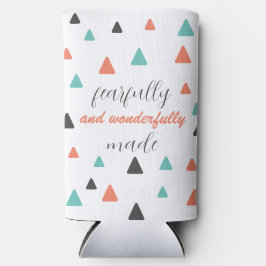 恐ろしく素晴らしく作られた三角形パターン引用文 スリム缶クーラー