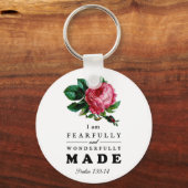 恐ろしく素晴らしく作られた聖句バラ キーホルダー (正面)