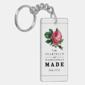 恐ろしく素晴らしく作られた聖句バラ キーホルダー (正面左)