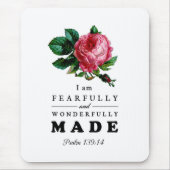 恐ろしく素晴らしく作られた聖句バラ マウスパッド (正面)