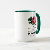 恐ろしく素晴らしく作られた聖句バラ マグカップ (正面右)