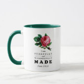 恐ろしく素晴らしく作られた聖句バラ マグカップ (左)