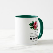 恐ろしく素晴らしく作られた聖句バラ マグカップ (正面右)