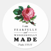 恐ろしく素晴らしく作られた聖句バラ ラウンドシール (正面)