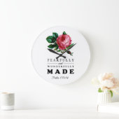 恐ろしく素晴らしく作られた聖句バラ ラージ壁時計 (ホーム)