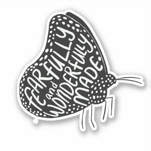 恐ろしく素晴らしく作られた蝶のシール シール (正面)