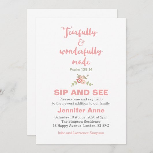 恐ろしく素晴らしく作られたsipと見る招待状 招待状 (正面/裏面)